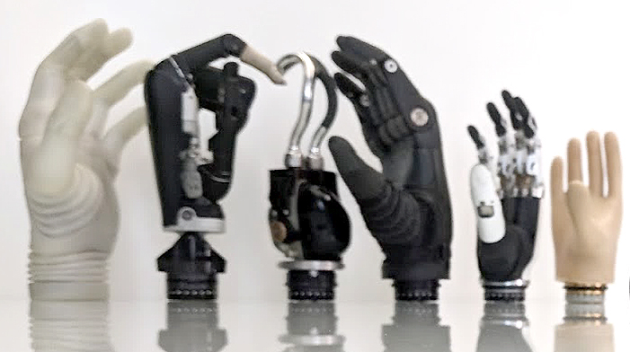 A lineup of Coapt compatible prosthetic hands